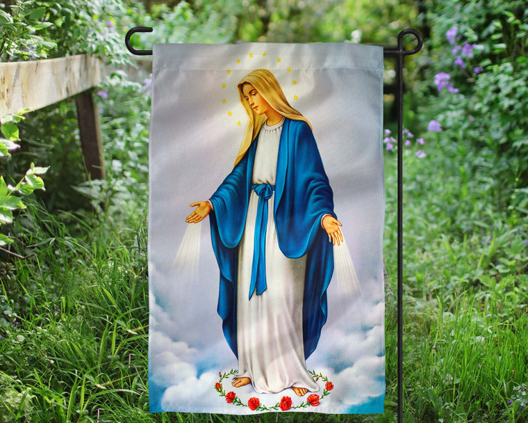 Our Lady of Grace Outdoor Garden Flag Our Lady of Grace Outdoor Garden Flag