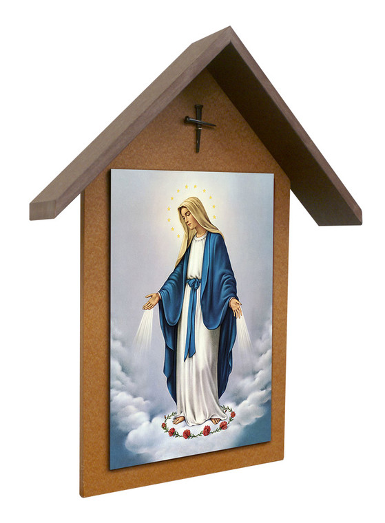 Our Lady of Grace Simple Poly Wood Outdoor Shrine