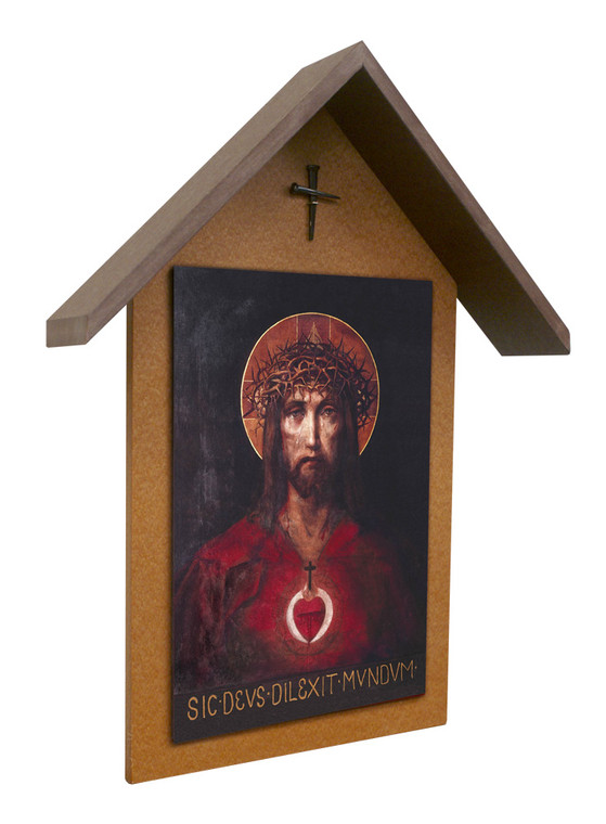 For God So Loved the World Simple Poly Wood Outdoor Shrine