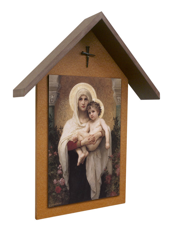 Madonna of the Roses Simple Poly Wood Outdoor Shrine