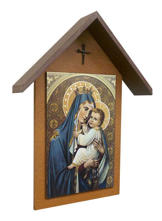 Our Lady of Mt. Carmel Simple Poly Wood Outdoor Shrine