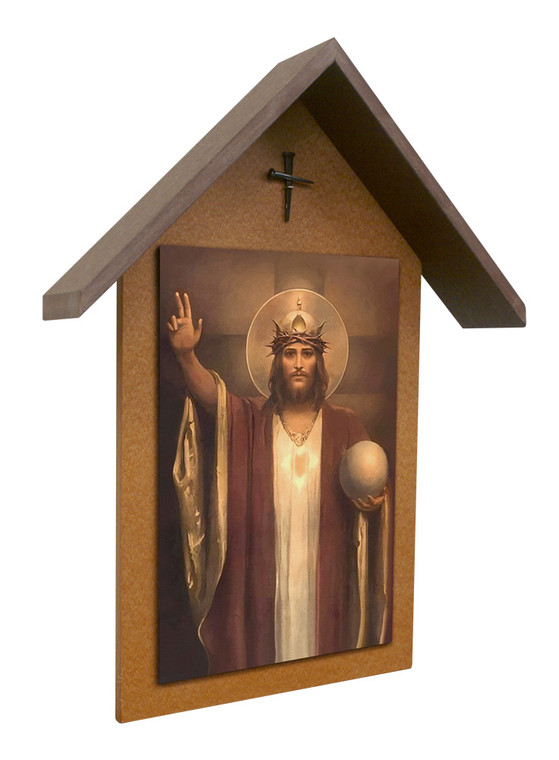 Christ the King by Chambers Simple Poly Wood Outdoor Shrine