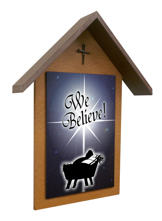 We Believe Simple Poly Wood Outdoor Shrine