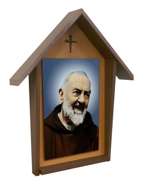 Padre Pio Deluxe Poly Wood Outdoor Shrine