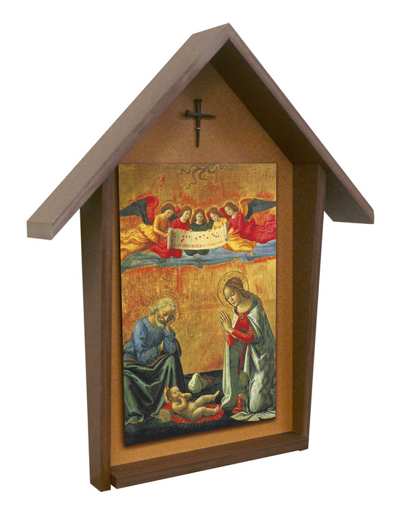 Nativity by Ghirlandaio Deluxe Poly Wood Outdoor Shrine
