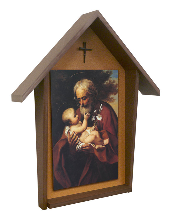 St. Joseph (Older) Deluxe Poly Wood Outdoor Shrine