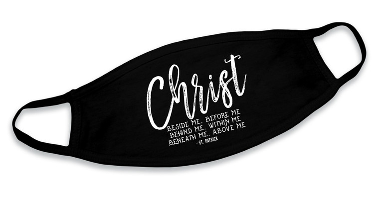 "Christ Before Me" Black Cotton Face Mask