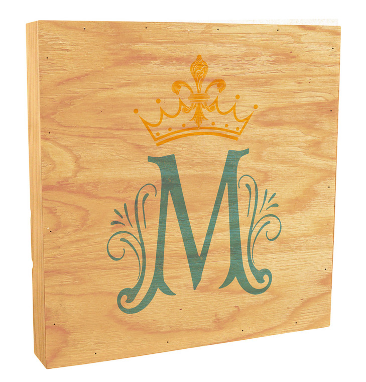Marian Symbol Rustic Box Art 