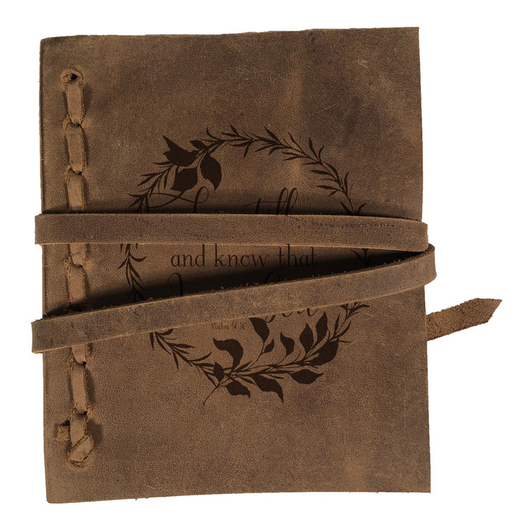 "Be Still and Know" Rustic Leather Journal