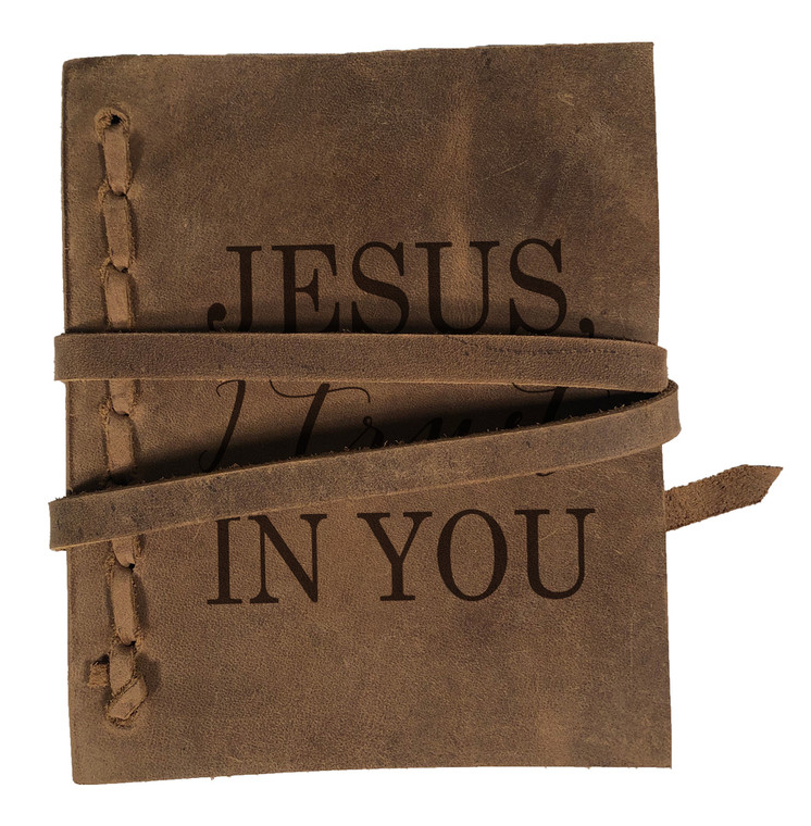 "Jesus, I Trust In You" Rustic Leather Journal