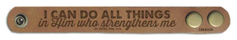 "I Can Do All Things" Rustic Leather Bracelet