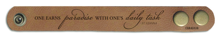 "One Earns Paradise" Rustic Leather Bracelet