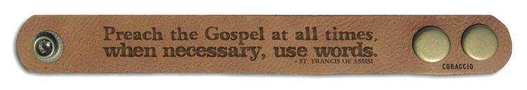 "Preach The Gospel At All Times" Rustic Leather Bracelet