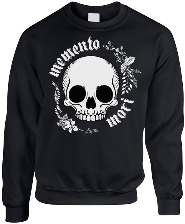 "Memento Mori" Black Crewneck Sweatshirt