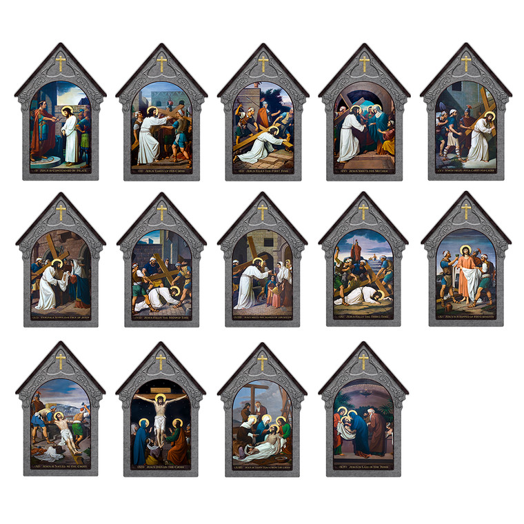 Emmerich Indoor Outdoor Stations of the Cross Aluminum Shrine Prints (Set of 14)