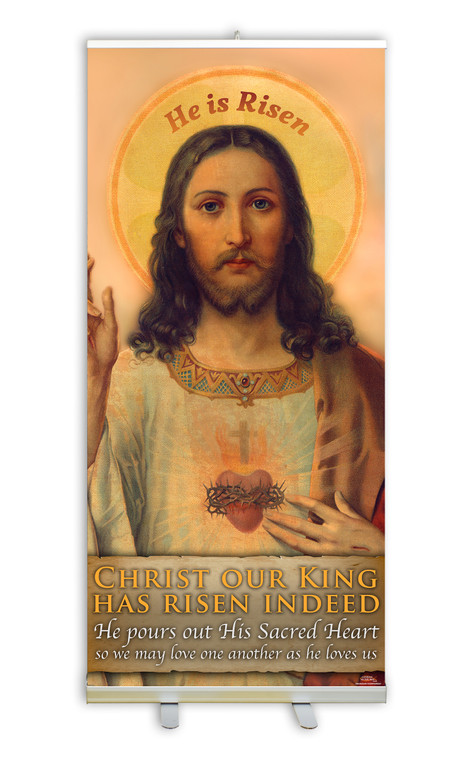 Antique Sacred Heart E.C. Banner Stand Antique Sacred Heart E.C. Banner Stand
