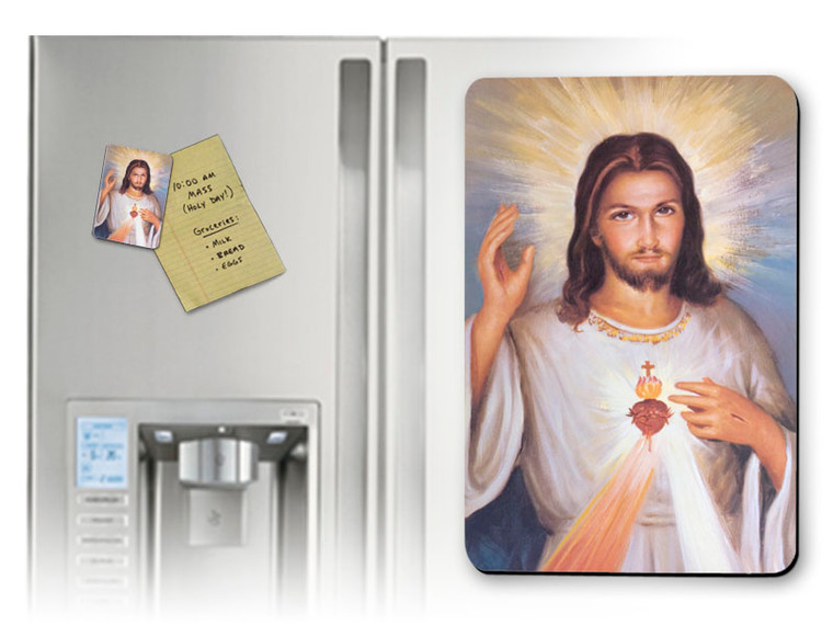 Divine Mercy with Sacred Heart Detail Magnet