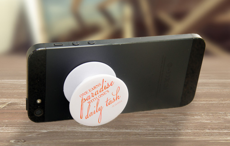 "One Earns Paradise" Pop-Up Phone Holder