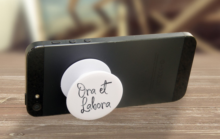 "Ora et Labora" Pop-Up Phone Holder