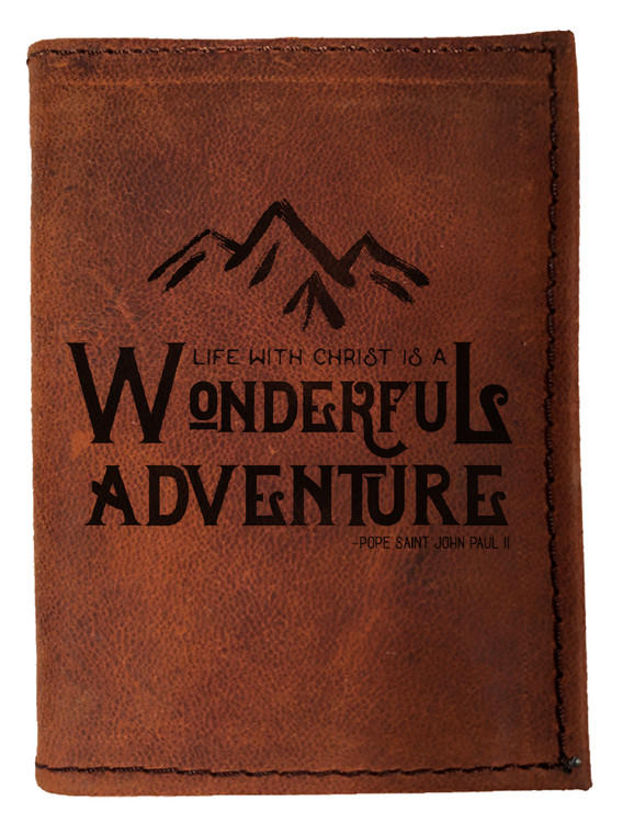 "Wonderful Adventure" Tri-Fold Leather Wallet