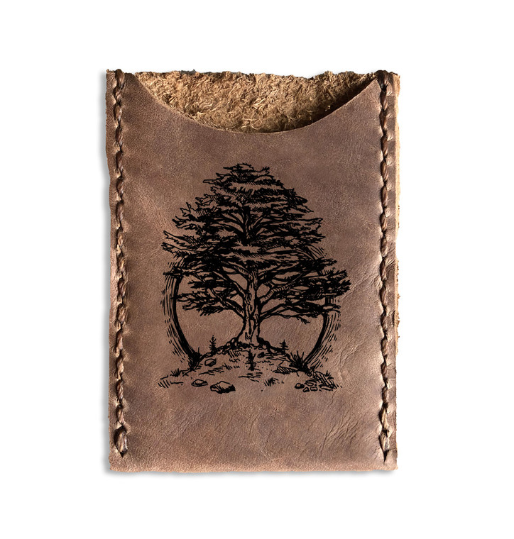 CORAGGIO Cedar of Lebanon Leather Card Holder