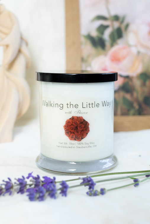 "Walking The Little Way with Therese"  Rose Petals Soy Candle