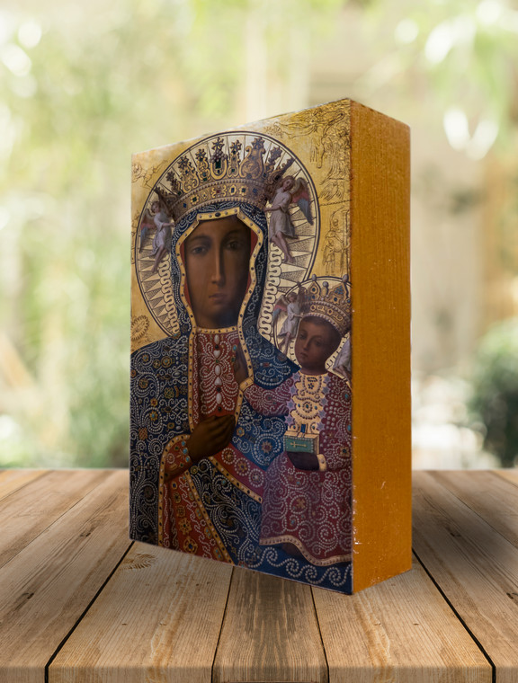 Black Madonna of Czestochowa Icon Block