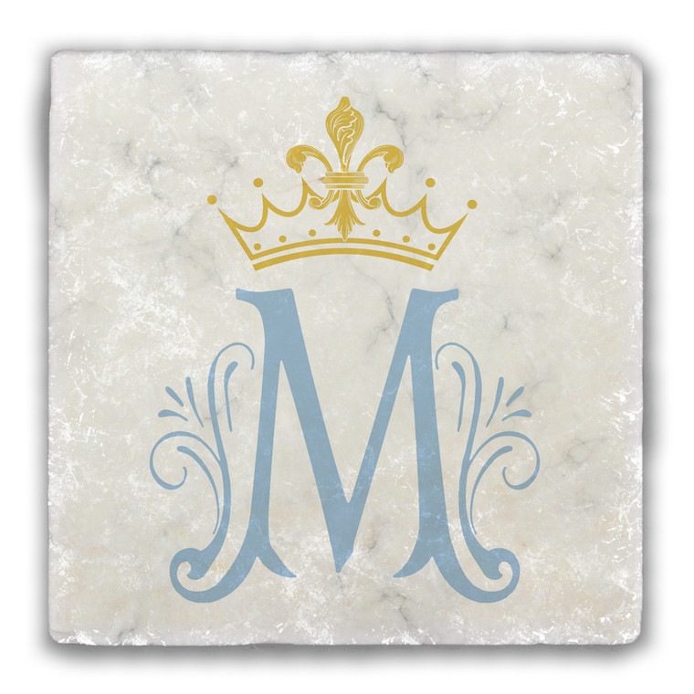 Marian Symbol Tumbled Stone Tile