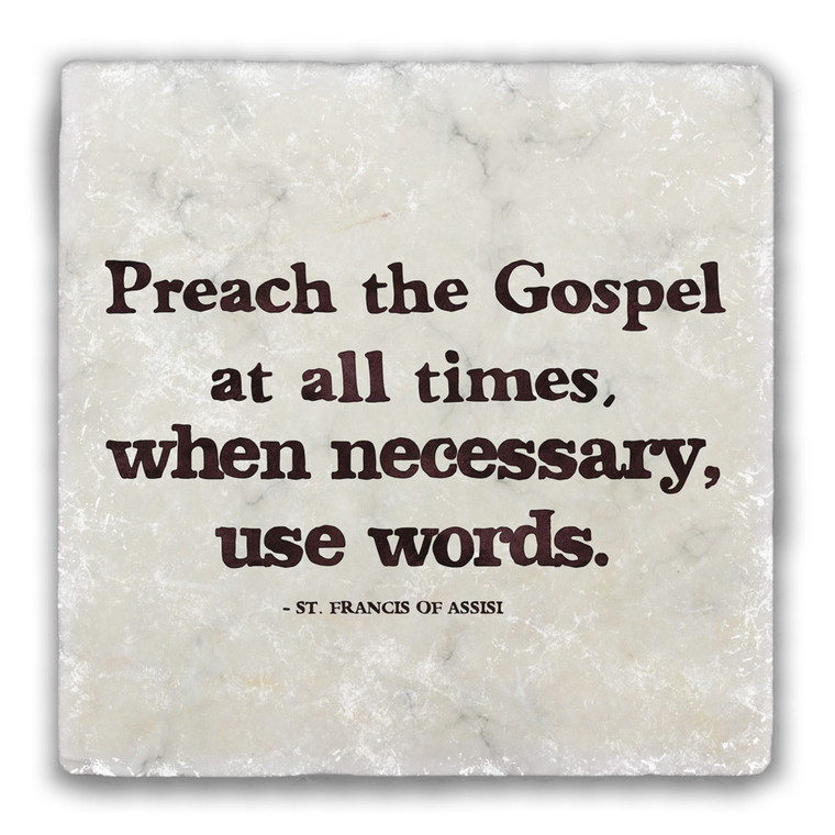 "Preach the Gospel" Tumbled Stone Tile "Preach the Gospel" Tumbled Stone Tile