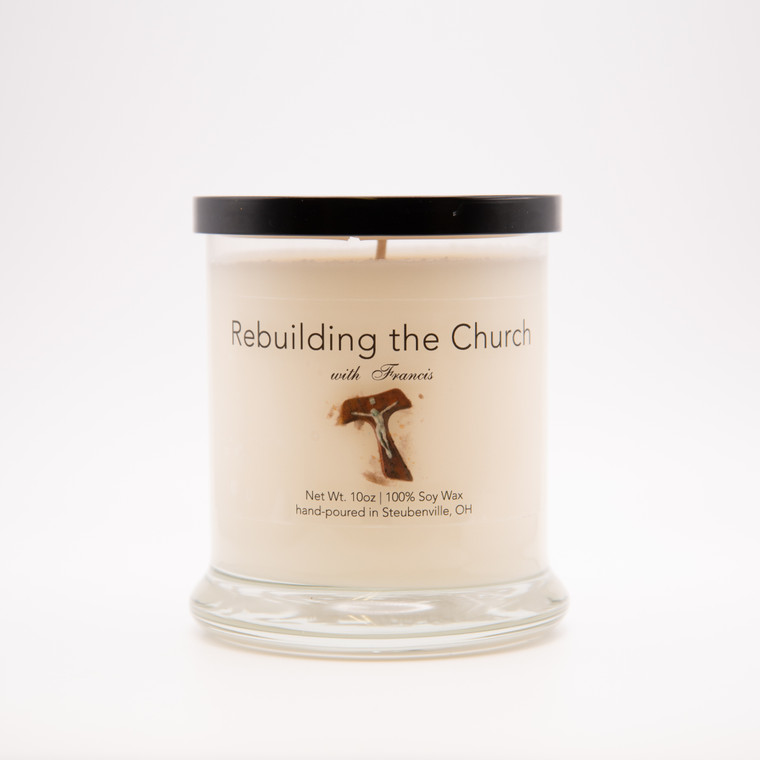 "Rebuilding the Church with St. Francis" Cypress and Bayberry Soy Candle