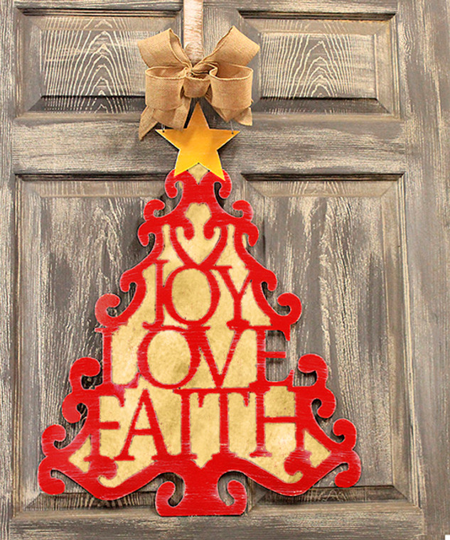 Outdoor Metal Art Joy Love Faith Tree Outdoor Metal Art Joy Love Faith Tree