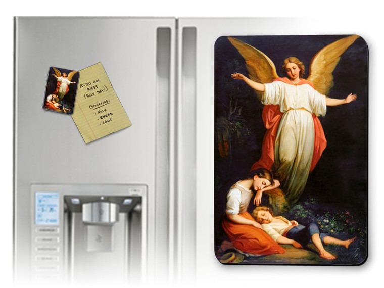 Guardian Angel with Children Resting Magnet