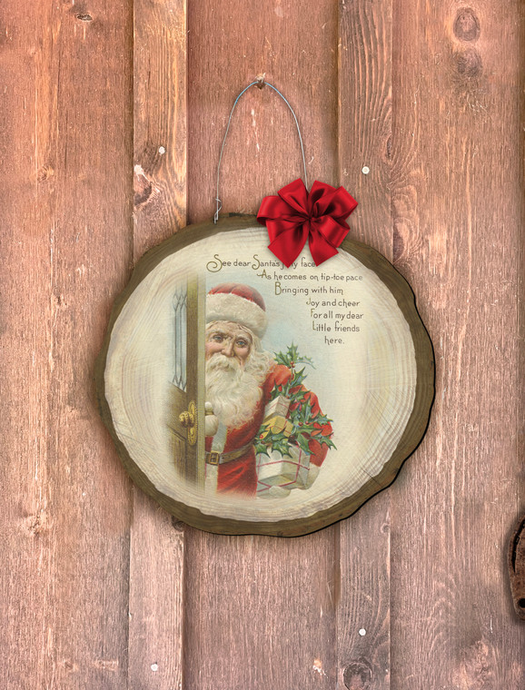 Santa Quote Log End Door Hanger