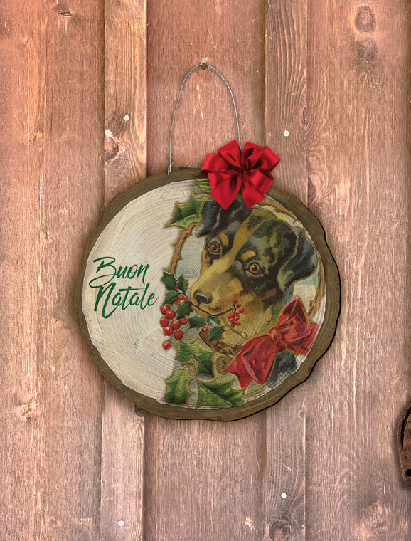 "Buon Natale" Log End Door Hanger