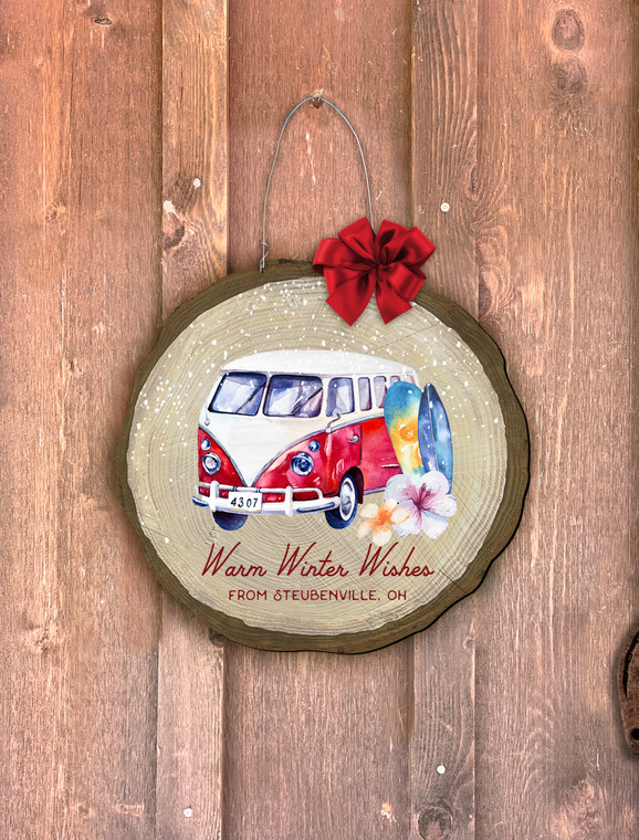 "Warm Winter Wishes (Steubenville)" Van Log End Door Hanger
