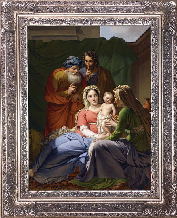 Holy Family With Grandparents Framed Print