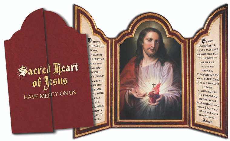 Sacred Heart Tri-Fold Triptych Cards (Set of 12)