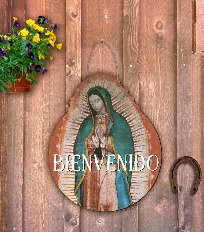 Our Lady of Guadalupe Bienvenido Door Hanger