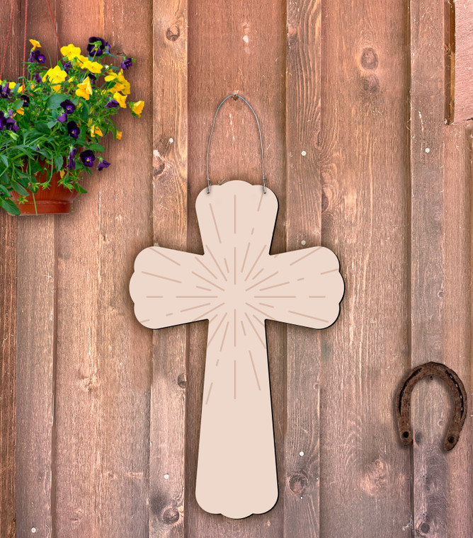 Outdoor Metal Art Tan Cross