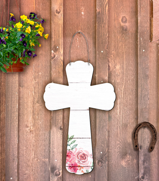 Outdoor Metal Art Rose Cross