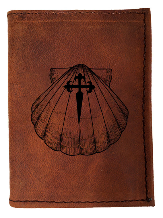 CORAGGIO Scallop Tri-Fold Leather Wallet