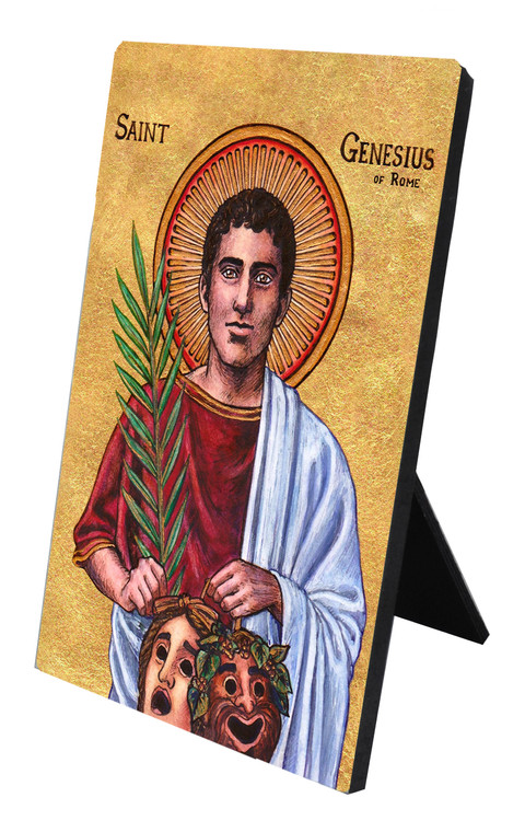Theophilia St. Genesius of Rome Desk Plaque