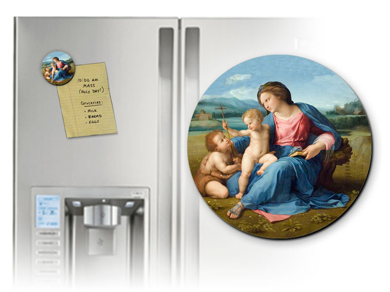 Alba Madonna Round Magnet