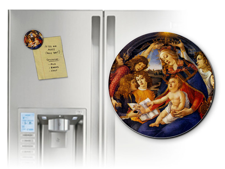 Madonna of the Magnificat Round Magnet