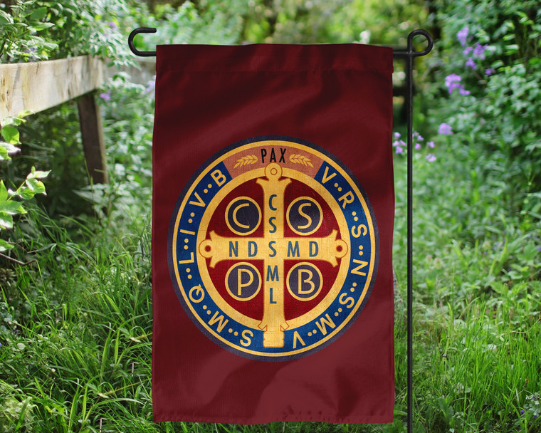 Benedictine Medal Outdoor Garden Flag