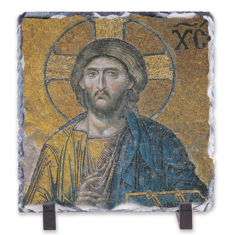 Christ Pantocrator Icon Square Slate Tile