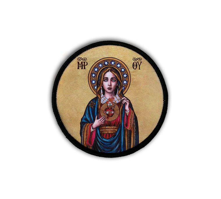 Theophilia Immaculate Heart Circle Iron-On Patch