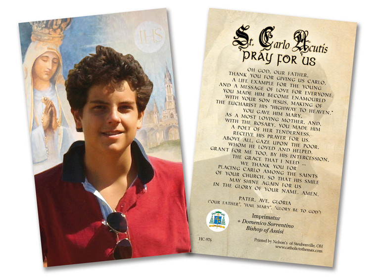 Prayer of Thanksgiving for Carlo Acutis Holy Card 1