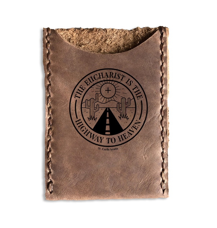 St. Carlo Acutis Quote Leather Card Holder