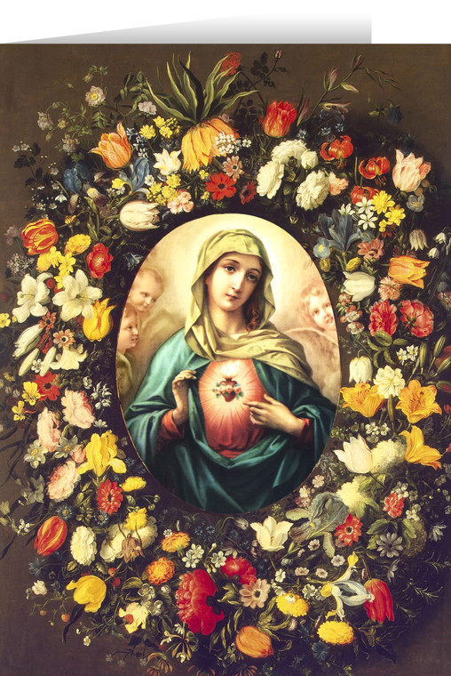 Immaculate Heart Floral Greeting Cards